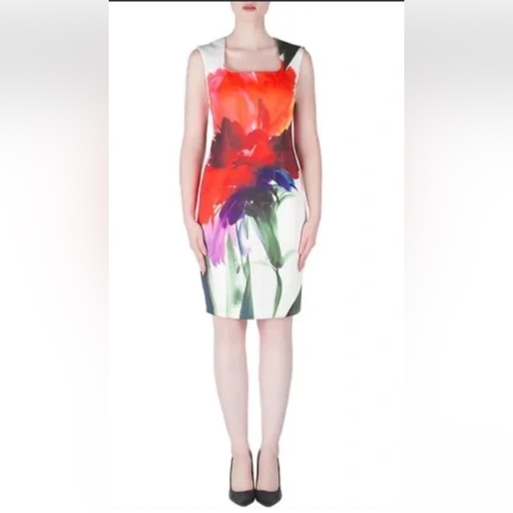Joseph Ribkoff Strapless Multicolor Floral Dress Size 10  E63